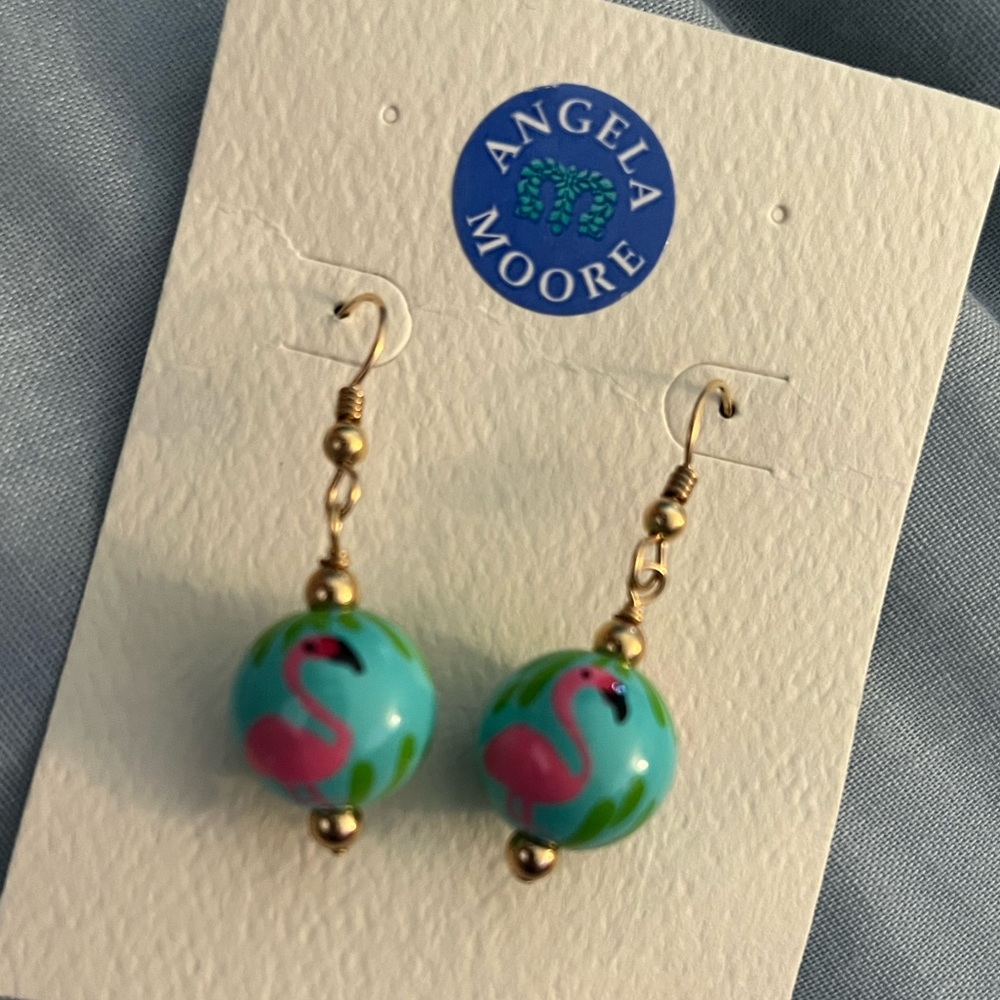 Angela Moore Flamingo Earrings - Picture 3 of 12